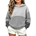 thumbnail image 6 of Hellosay Fleece Hoodies for Girls Size 13-14 Winter Long Sleeve Hooded Sweatshirt Heavyweight Color Block Pullover Tops, 6 of 6