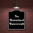 thumbnail image 2 of No Motorized Watercraft BLACK Aluminum Composite Sign 8.5''x10'', 2 of 9