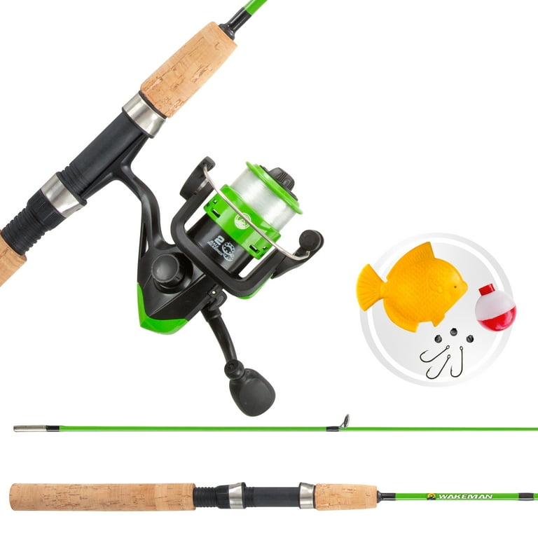 Wakeman Kettle Series Youth Fishing Rod and Reel Combo (Green