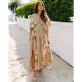 thumbnail image 5 of EASYBRAUS Women High Waist Floral Print Maxi Dress V Neck Batwing Sleeve Summer 2025 S-XXL, 5 of 8