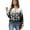 Black, variant on Women's Autumn Winter Snowflake Print Top Waffle Henry Shirt for Winter Themed Comfortable and Casual Shirts with Loose Knit,Black,L