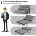 thumbnail image 6 of Resenkos Floor Chair, Sofa Chair, Floor Seat,6-Position Foldable Floor Sofa Bed with Detachable Cloth Cover-Gray, 6 of 6