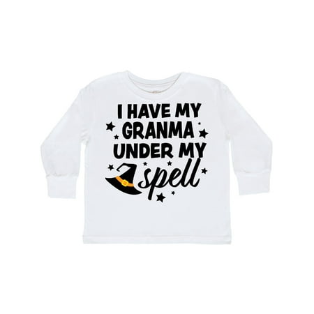 

Inktastic I Have My Granma Under My Spell with Cute Witch Hat Gift Toddler Boy or Toddler Girl Long Sleeve T-Shirt