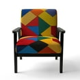 thumbnail image 4 of Designart "Colorful Base Run" Multi-Color Abstract Upholstered Accent Chair - Modern Arm Chair For Living Room, 4 of 7