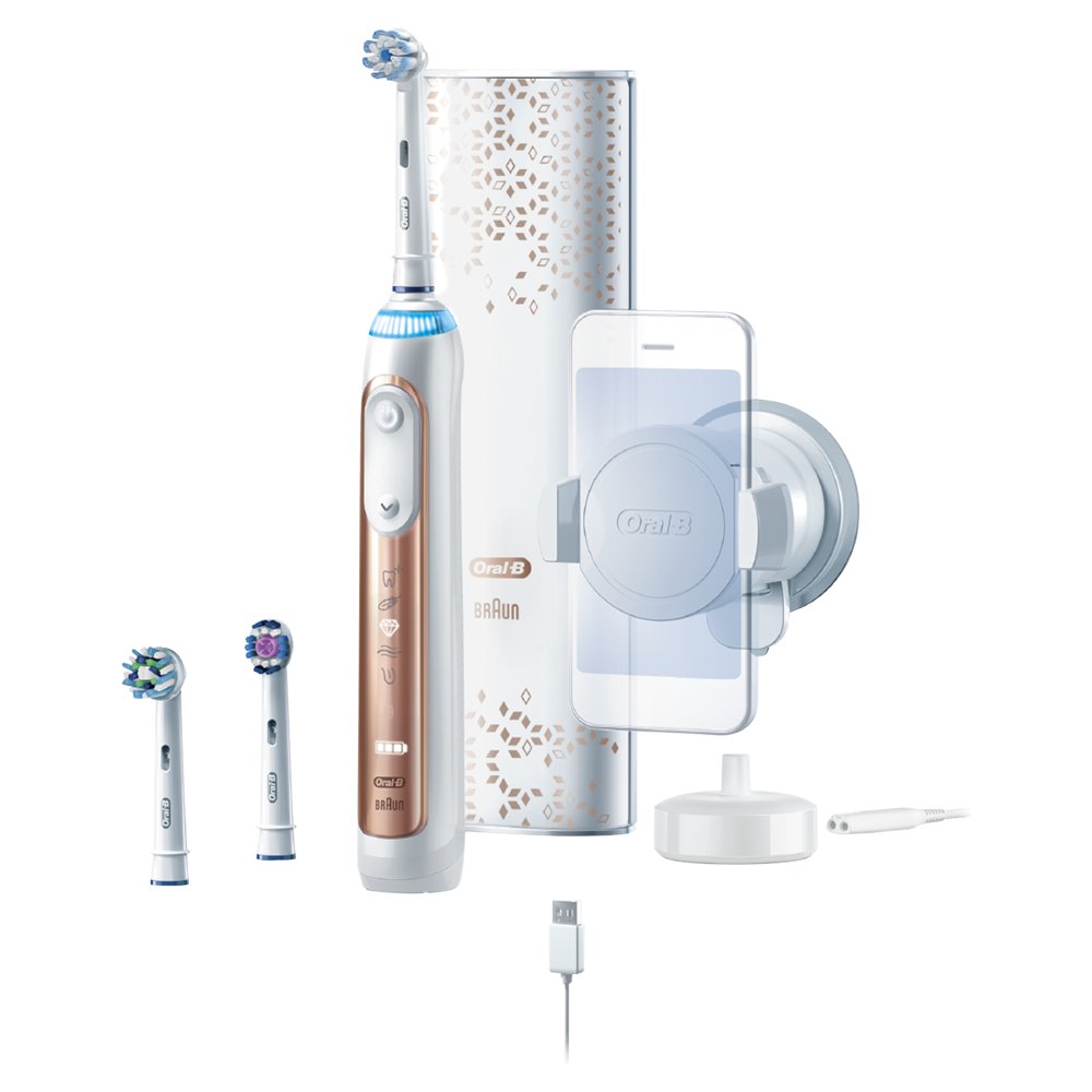 OralB 9600 Electric Toothbrush, Rose Gold, 3 Brush Heads