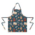 thumbnail image 2 of Blue Basketball Related Items Pattern Apron-Garden Aprons for Women with Pockets-Cotton Linen Waterproof Kitchen Cooking Gardening Aprons Adjustable for Kitchen,Cooking,BBQ and Salon 33x27 Inch, 2 of 7