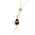 thumbnail image 2 of Galaxy Gold 14K Solid Yellow Gold 22" Snake Necklace with 2.28 CT Natural Diamonds and a Dangling Briolette Garnet Drop, 14"-24" Sizes, January Birthstone, Symbol of Passion, 2 of 3