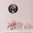 thumbnail image 3 of 10 Inch Wall Clock Battery Operated Silent Clock Decorative for Office, Kitchen, Outdoor, Living Room，American Flag Sugar Skull Black Creative, 3 of 4