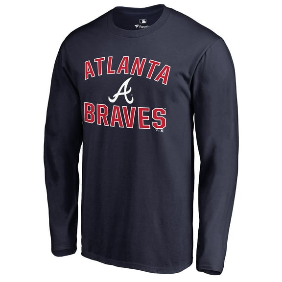 Men's Navy Atlanta Braves Victory Arch Long Sleeve T-Shirt