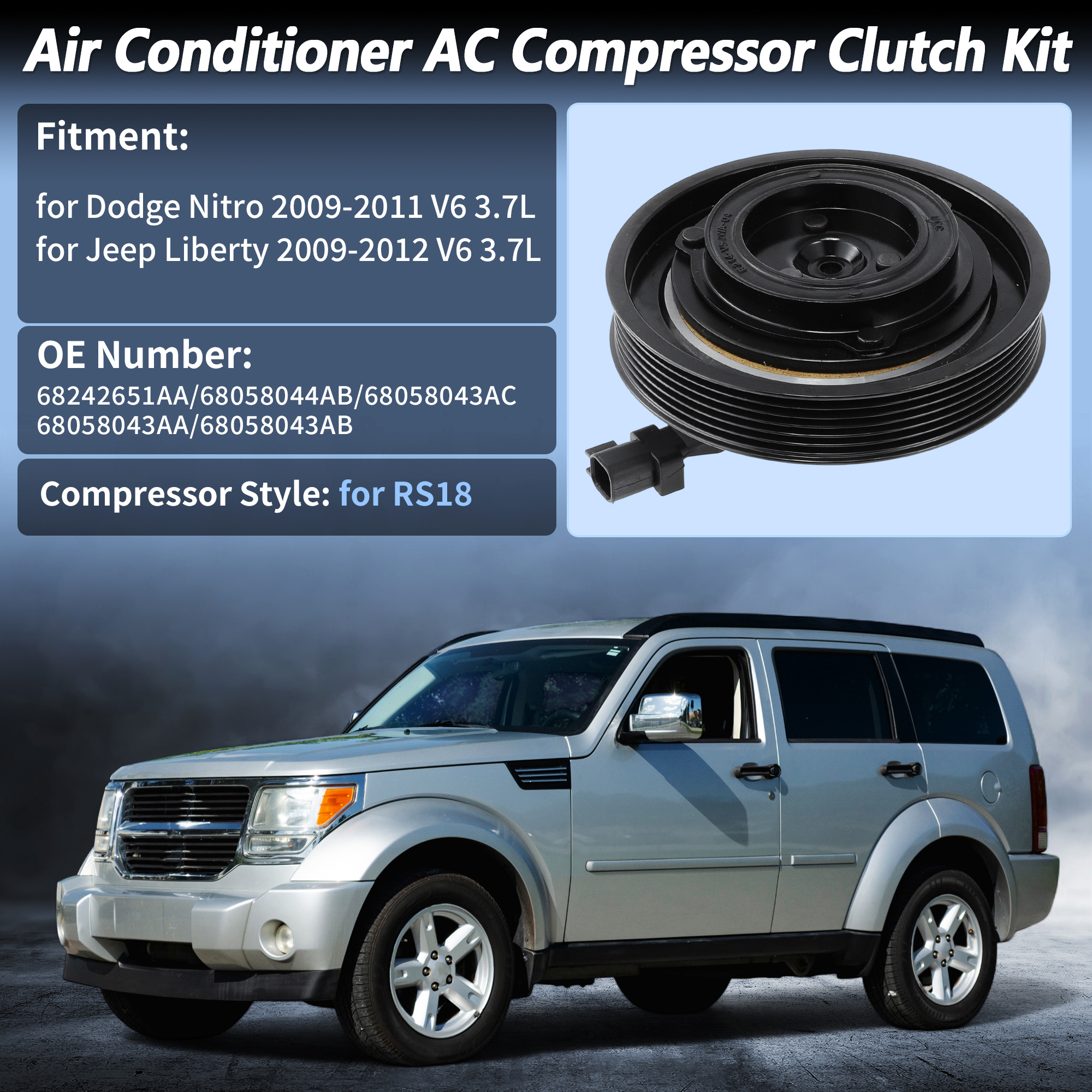 Unique Bargains AC Compressor Clutch Kit for Dodge Nitro