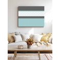 thumbnail image 2 of Canvas Print Wall Art Abstract Teal Grey Stripes Moroccan Geometric Modern Retro Framed Canvas Art Wall Decor Pictures Painting Morden Artwork for Living Room Bedroom, Ready to Hang - 12"x16", 2 of 4