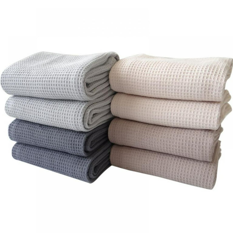DABOOM Cotton Craft - 4/6 Pack - Euro Cafe Waffle Weave Kitchen Towels -  18x26 Inches - Highly Absorbent Low Lint - Multi Purpose 