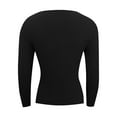 thumbnail image 5 of TFEOQRY Women's Scallop V Neck Sweater Long Sleeve Ribbed Knit Casual Pullover Stretch Lightweight Daily Wear Top Black, 5 of 6