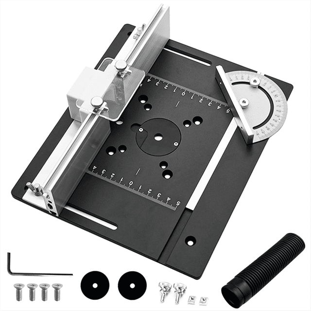 1Set Milling Table Insert Plate,Aluminium Milling Table for Router with Holder Chamfer Torque, Table Router Insert Plate