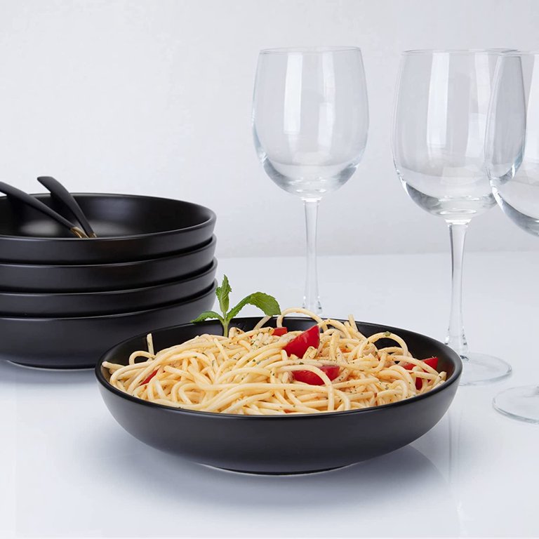 Soonbuy Pasta Bowls Set of 22 oz Large Ceramic Bowls for Kitchen