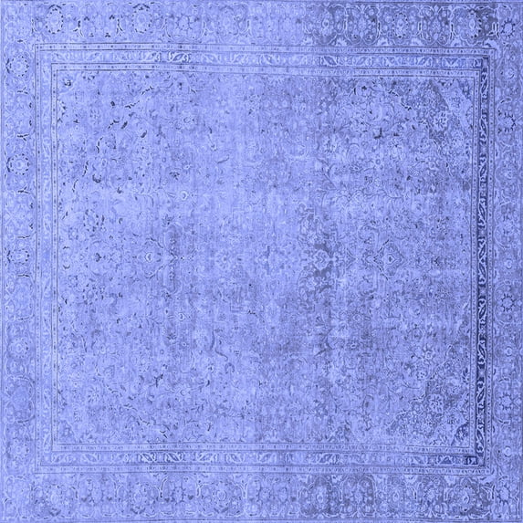 Ahgly Company Indoor Square Abstract Blue Modern Area Rugs, 6' Square