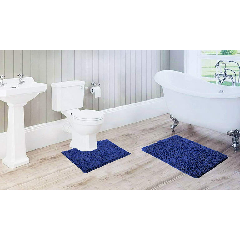 Bathroom Mat By LuxUrux-Extra-Soft Plush Bath Shower 20 x 30'' Bath Mat,1''  Chenille Microfiber Material, Super Absorbent Shaggy Bath Rug. Machine Wash  & Dry 