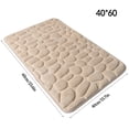 thumbnail image 4 of untoiry Embossed Bath Mat Quick-Drying Solid Color Shower Absorbent Bathroom Rug Large Kitchen Washroom Door Bathmat Kids Safety Khaki 40x60cm, 4 of 5