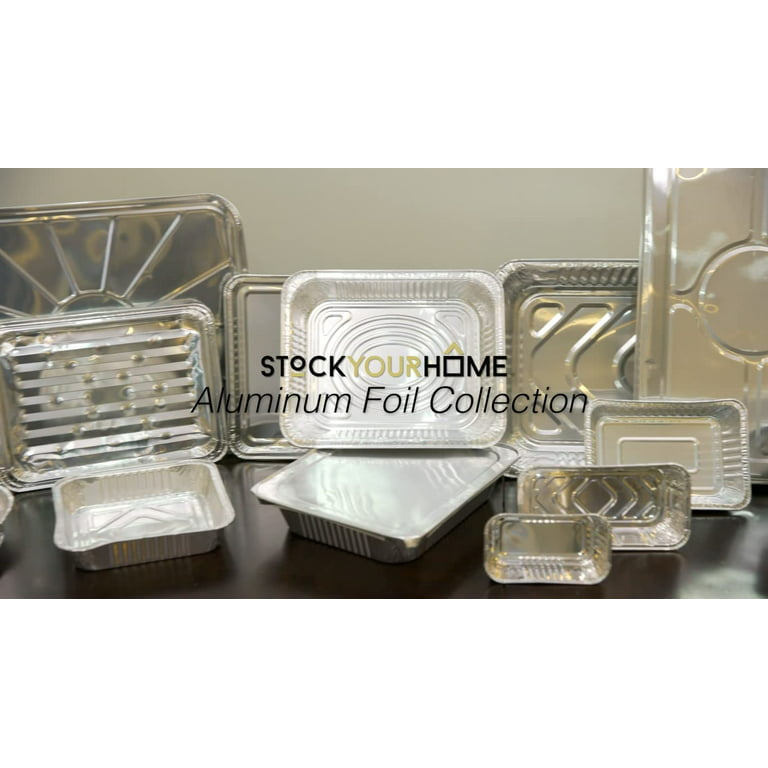 Stock Your Home 1 Lb Small Aluminum Pans with Lids (50 Pack) Foil
