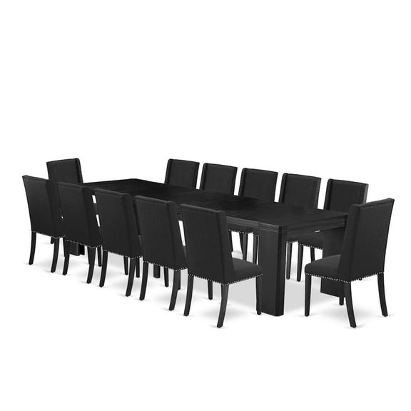 Luxe by East West Furniture 13-piece Modern Dining Room Table Set a Rectangular Kitchen Table