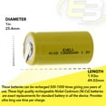 thumbnail image 5 of Exell C Size 1.2V 3000mAh NiCD Rechargeable Battery with Tabs, 5 of 7