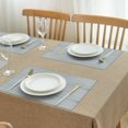 thumbnail image 4 of Set of 4 Linen Placemats Heat Resistant Grey Place Mats Non-Slip Stainproof & Waterproof Dinner Mats for Any Dining Table, Restaurant, Wedding, Camping & Parties, 4 of 5