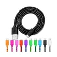 thumbnail image 2 of 200cm Portable Lightweight Fast Charging Micro USB Line Colored Braid Data Cable-Rose Red 2M, 2 of 5