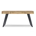 thumbnail image 3 of SIMPLIHOME Lowry SOLID WOOD and Metal Modern Industrial 54 inch Wide Home Office Desk, Writing Table, Workstation, Study Table Furniture in Distressed Golden Wheat with 2 Drawerss, 3 of 5