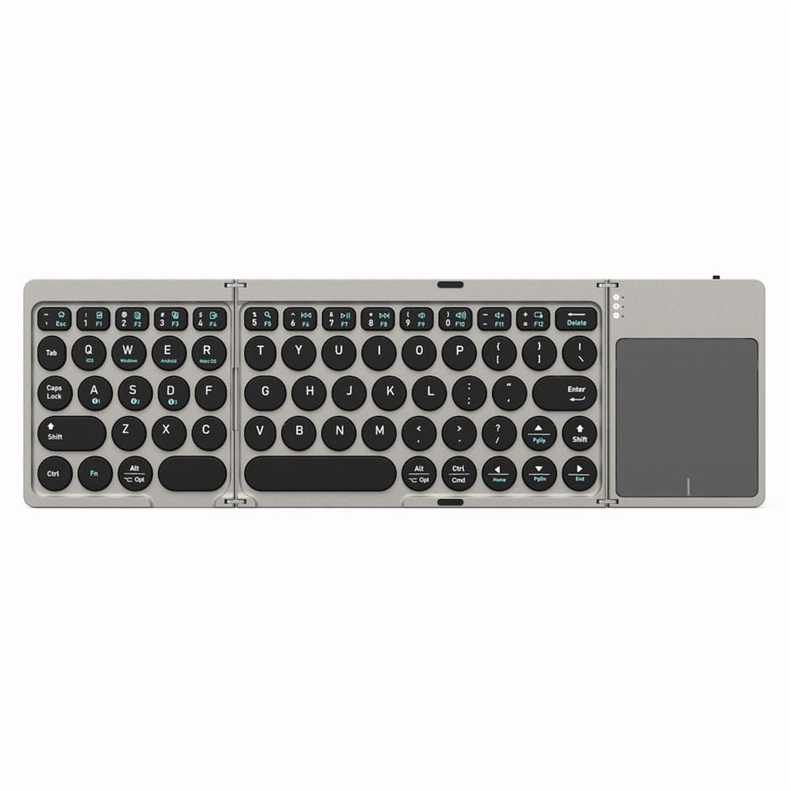 Three-fold touch-sensitive Bluetooth keyboard - Portable magnetic keyboard stand - Suitable for mobile phones, laptops, tablets