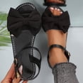 thumbnail image 2 of Zynoxe Womens Sandals Fashion Sweet Bow Non Slip Beach Sandals Breathable Open Toe Shoes for Women Comfy Adjustable Ankle Strap Summer Walking Flats 5.5, 2 of 9