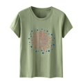 thumbnail image 6 of KALE Short Sleeve Shirts for Women 2D Independence Day Flag Print Casual Sports T Shirt Y2K Clothes Green, 6 of 7