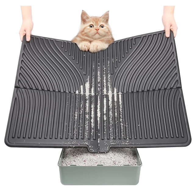 Alfombra para Arena de Gato UPSKY Grande 79x61 cm Impermeable y Suave
