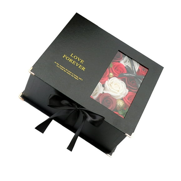 Maoww Fake Flower Box Jewelry Gift Box Decoration Empty Container Organizer for Festival Gift, Type 1