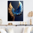 thumbnail image 2 of Designart Blue And Gold Angel Wings VI Canvas Wall Art, 2 of 5
