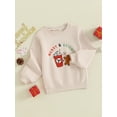 thumbnail image 3 of Suealasg Kids Girls Boys Christmas Sweatshirts Little Girls Boys Long Sleeve Crewneck Letter Gingerbread Man Print Pullover Tops 3T 4T 5T 6T Child Casual Fall Clothes, 3 of 9