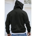 thumbnail image 4 of Men'S Gothic Skeleton Hand & Red Rose Print Hooded Sweatshirt - Black Stretchy Pullover Hoodie With Pocket, Gothic Floral Design For Halloween & Casual Attire, All-Season Casual Sleeve Hoodie For Men, 4 of 10