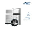 Arctic King 3.2 Cu ft Two Door Mini Fridge with Freezer, Stainless