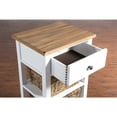 thumbnail image 3 of Sunny Designs Farmhouse Wood Storage Rack with Woven Baskets in White/Natural, 3 of 6
