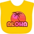 thumbnail image 3 of Inktastic Pink Aloha Palm Girls Baby Bib, 3 of 4