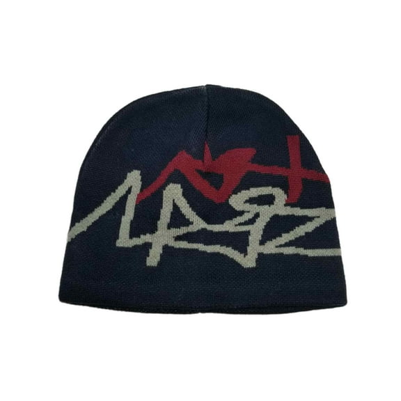 Men's Navy Graffiti Winter Beanie Stocking Cap Hat