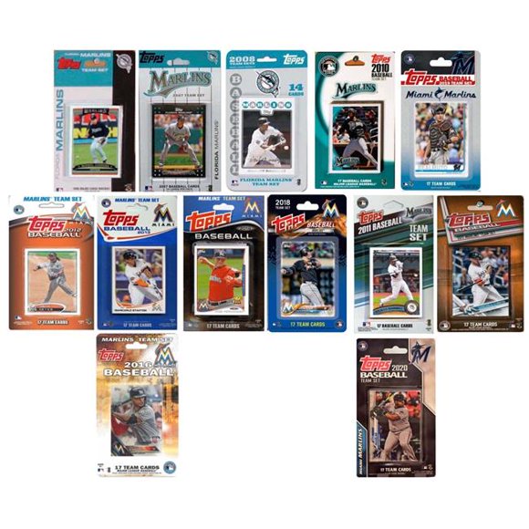C&I Collectables MARLINS1320TS MLB Miami Marlins Ensemble de 13 Cartes à Collectionner sous Licence