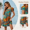 thumbnail image 4 of SHIBEVER Womens Dresses Summer Midi Short Sleeve Dresses for Women Floral Bohemian Maxi Casual V Neck Beach Dresses Flower Maxi Comfort Soft Dresses L, 4 of 9