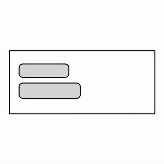 #10 DG-1NT Double Poly Window Envelopes, 4-1/8" x 9-1/2", 24# White, No Tint Double Lookins (DG-1NT) (Box of 500)