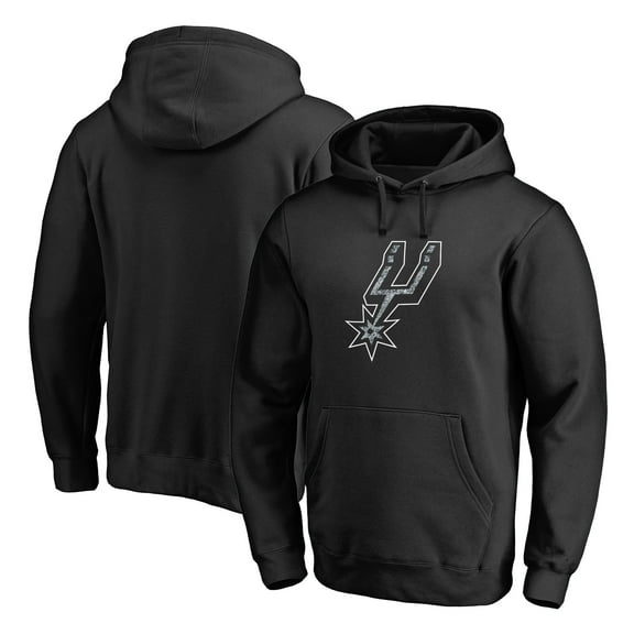 Men's Black San Antonio Spurs Static Logo Pullover Hoodie