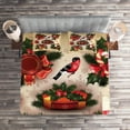 thumbnail image 3 of Ambesonne Christmas Quilted Coverlet 3 Pcs, Vintage Ornaments, King Size, Multicolor, 3 of 3