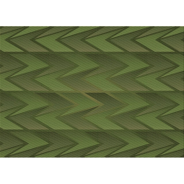 Ahgly Tapis Rectangulaire Lavable en Machine Intérieur Transitionnel Vert Armée, 5 Pieds x 8 Pieds