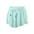 thumbnail image 4 of MIXUE Shorts For Women Summer Solid Color Elastic High Waist Drawstring Athletic Gym Fitness Workout Yoga Shorts Beachwear,Green,XL, 4 of 4