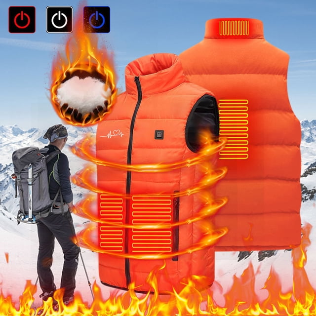 Amzcrzy Heated Vest Usb Intelligent Constant Temperature Heated Windproof Plus Size Coat for Men and Women Winter 4 Heated Jacket Coat Winter Vest for Women Winter Clothes for Women Vest for Women