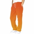 thumbnail image 2 of UJNDER Boys Girls Baggy Sweatpants Straight Leg Open Bottom Elastic Waist Athletic Joggers Style Kids Pants,03_Orange,12-13 Years, 2 of 5