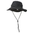 thumbnail image 4 of MG Men's Brushed Cotton Twill Aussie Side Snap Chin Cord Hat - Black - Medium, 4 of 5